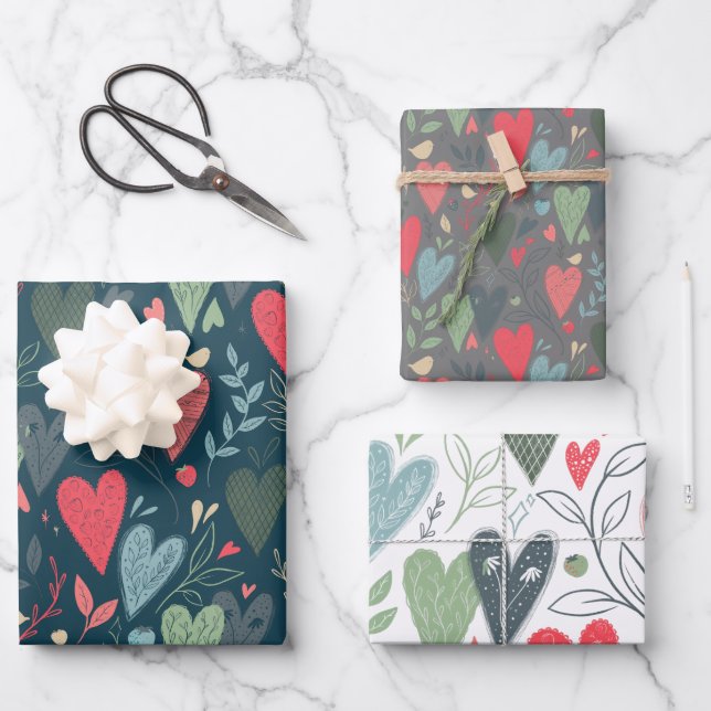 Kitsch Hearts Gift Wrap (Front)