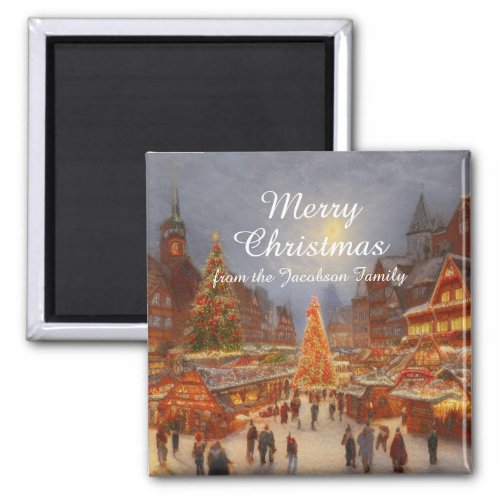 Kitsch Nostalgic German Christmas Market Greetings Magnet