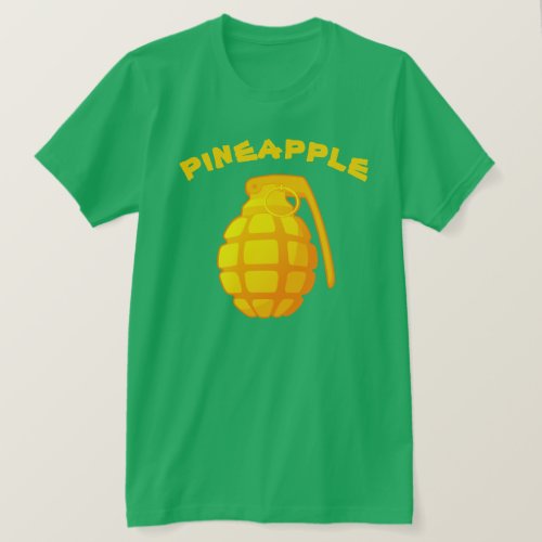 Kitsch Satirical Pineapple Hand Grenade T_Shirt