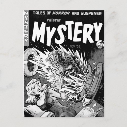 Kitsch Vintage Comic Book Mister Mystery Postcard