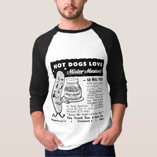 Kitsch Vintage Hot Dog Love Ad Art T_Shirt