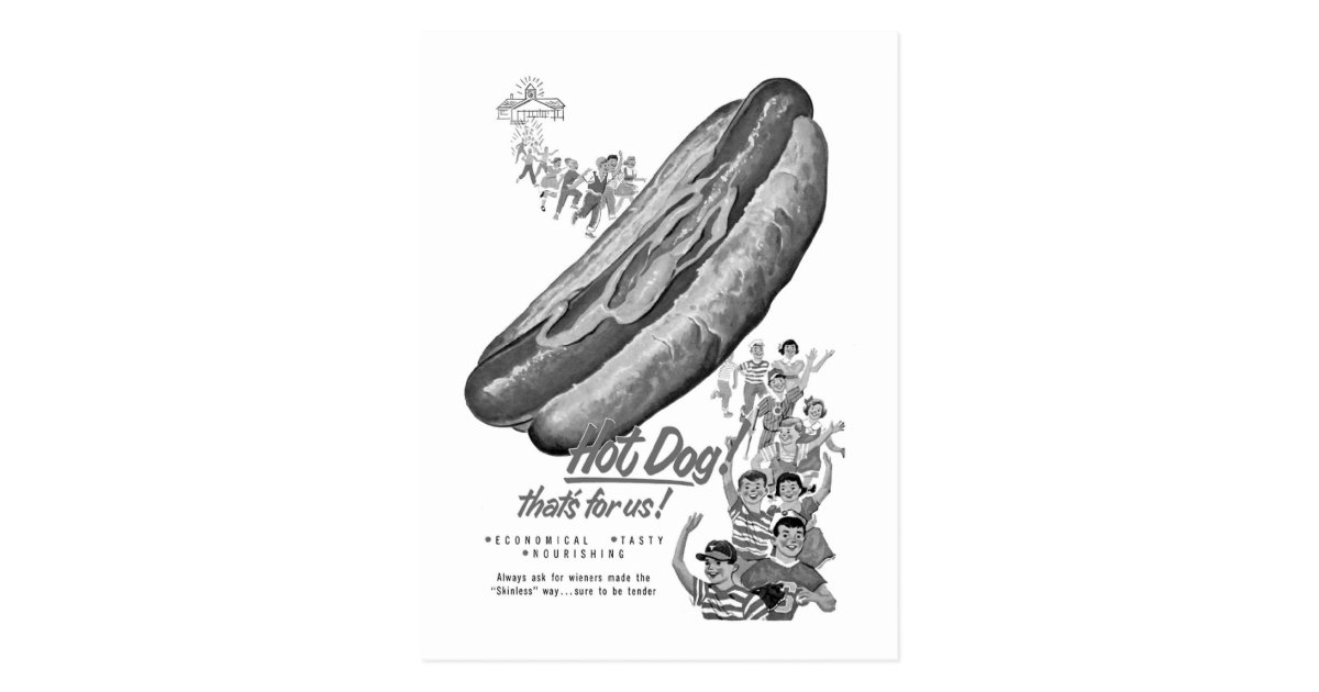 Kitsch Vintage Hot Dog Lover Ad Art Postcard Zazzle Com