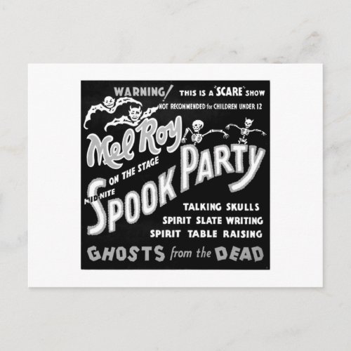 Kitsch Vintage Mel Roys Spook Party Halloween Invitation Postcard