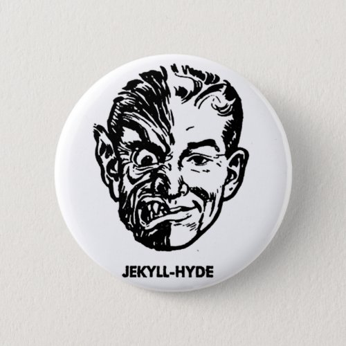 Kitsch Vintage Monster Dr Jekyll  Mr Hyde Pinback Button