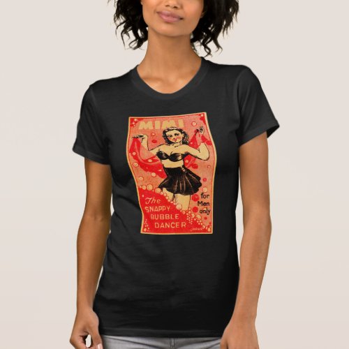 Kitsch Vintage Pin Up Mimi Snappy Bubble Dancer T_Shirt