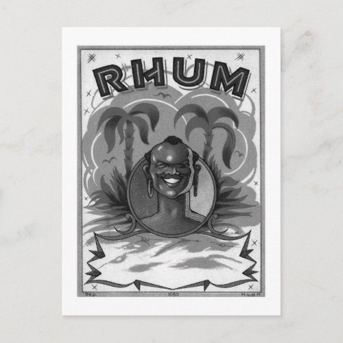 Kitsch Vintage Rhum Rum Man Postcard