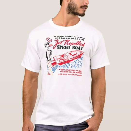 Kitsch Vintage Toy Ad 'Jet Propelled Speed Boat' T-Shirt