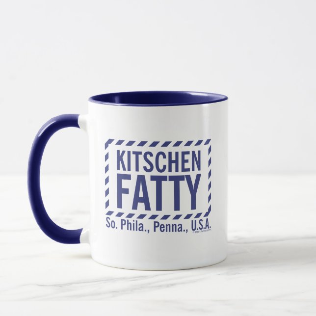 Kitschen Fatty Logo Mug Deli Blue (Left)