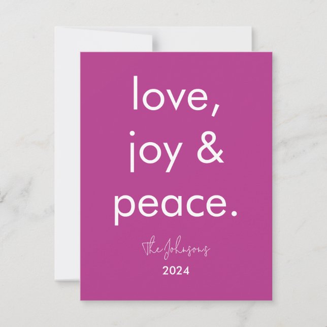 Kitschmas Modern Hip Christmas Pink Photo Holiday Card (Front)