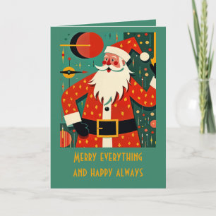 Kitschmas Santa Claus Mid-Century Modern Fun Card