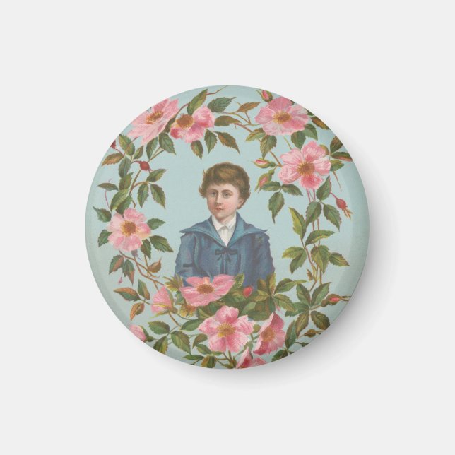 Kitschy Antique German Valentine's Card, 1884 Magnet (Front)