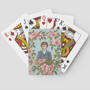 Kitschy Antique German Valentine's Card, 1884 Poker Cards