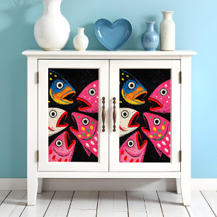 Kitschy Fish Art Tissue or Decoupage Paper