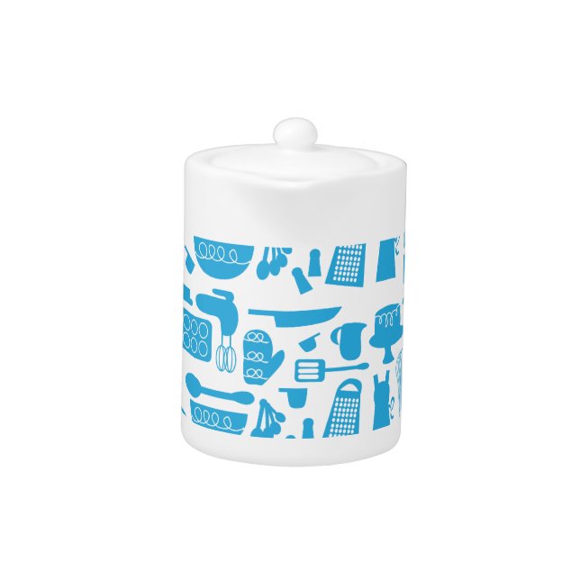 Kitschy Kitchenware Pattern Teapot (Front)