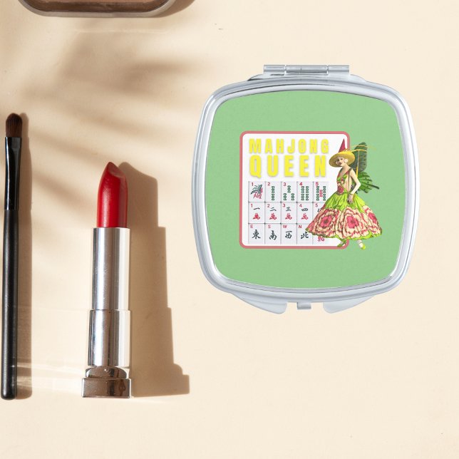 Kitschy Mahjong Queen  Compact Mirror (Creator Uploaded)