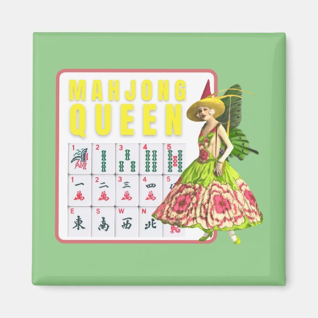 Kitschy Mahjong Queen   Magnet (Front)