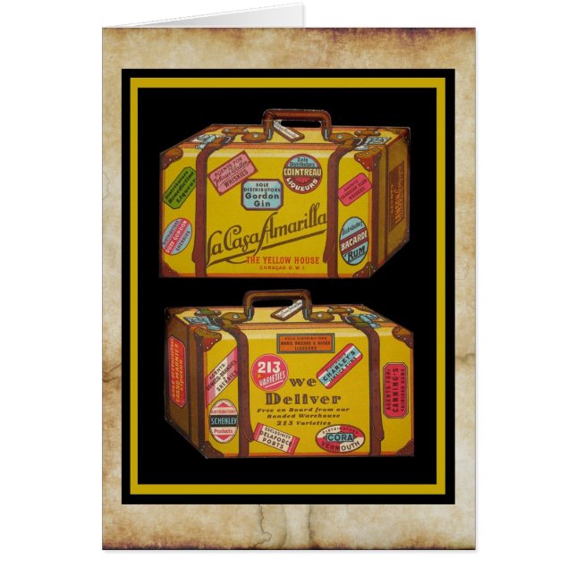 Kitschy old travel-themed menu design! cards (Front)