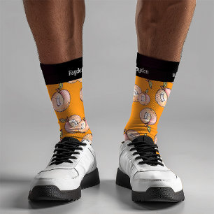 Kitschy Peaches Modern Cute Fun Summer Name Socks