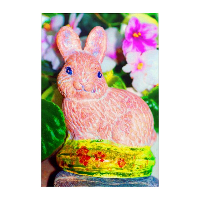 Kitschy rabbit  acrylic print (Front)