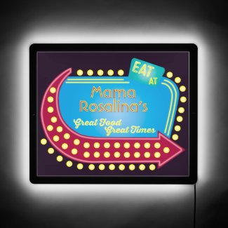 Kitschy Retro 1950s Neon Look Personalized Diner