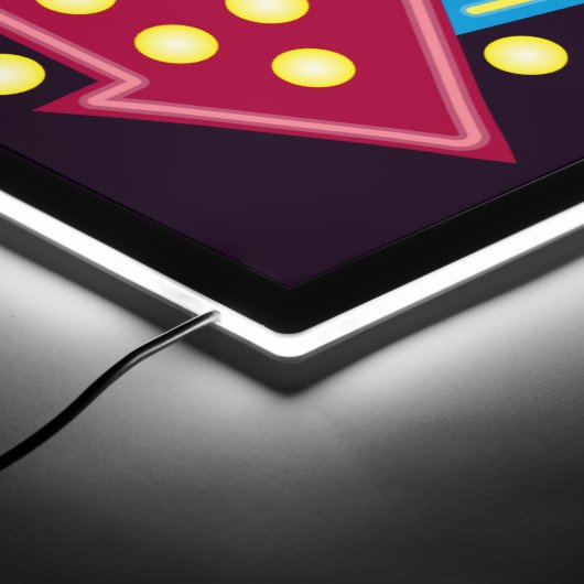 Kitschy Retro 1950s Neon Look Personalized Diner LED Sign (Corner)