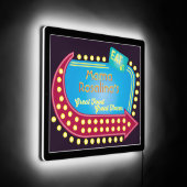 Kitschy Retro 1950s Neon Look Personalized Diner LED Sign (Angle)