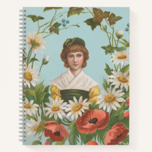 Kitschy Retro German Valentine's Card, 1884 Notebook