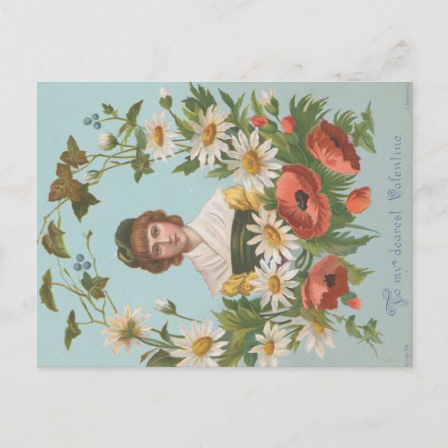 Kitschy Retro German Valentine's Card, 1884 Postcard (Front)