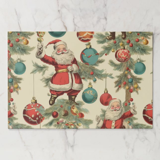 Kitschy Santa and Ornaments  Paper Pad (Front)