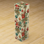 Kitschy Santa and Ornaments  Wine Box<br><div class="desc">This whimsical Santa wine box exudes a playful nostalgia,  transporting you to a bygone era of holiday cheer. The background is a warm,  creamy beige reminiscent of vintage parchment,  allowing the vibrant illustrations to pop with festive merriment.</div>