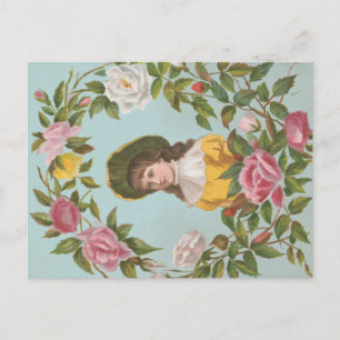 Kitschy Vintage German Valentine's Card, 1884 Postcard
