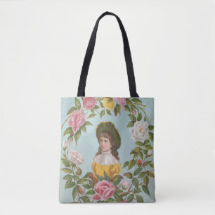 Kitschy Vintage German Valentine's Card, 1884 Tote Bag