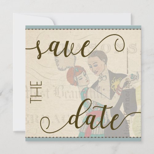 Kitschy Vintage Save the Date Card Template