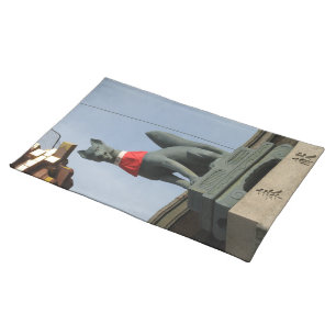 Kitsune キツネ (Fox) with Jewel in Mouth Cloth Placemat