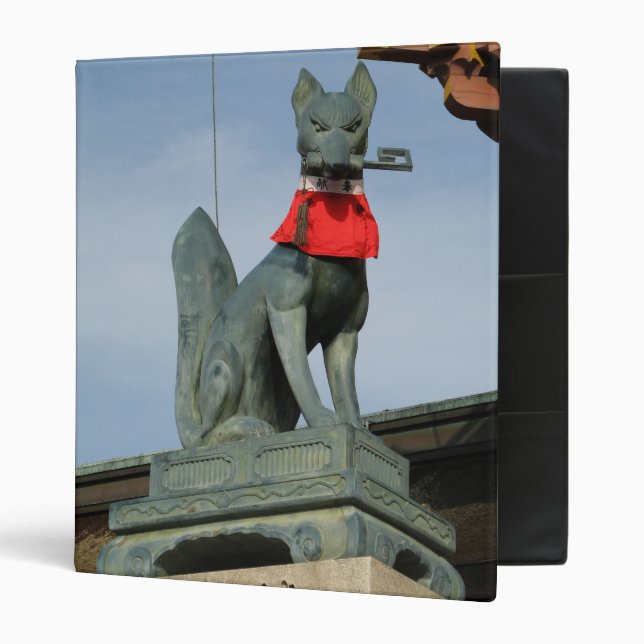 Kitsune キツネ (Fox) with Key in Mouth 3 Ring Binder (Front/Inside)