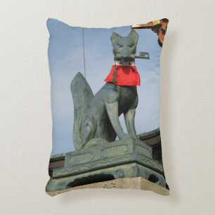 Kitsune キツネ (Fox) with Key in Mouth Accent Pillow