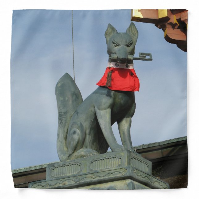 Kitsune キツネ (Fox) with Key in Mouth Bandana (Front)