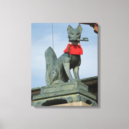 Kitsune キツネ Fox with Key in Mouth Canvas Print