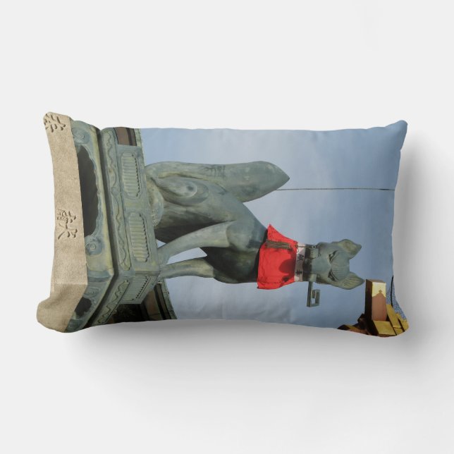 Kitsune キツネ (Fox) with Key in Mouth Lumbar Pillow (Front)