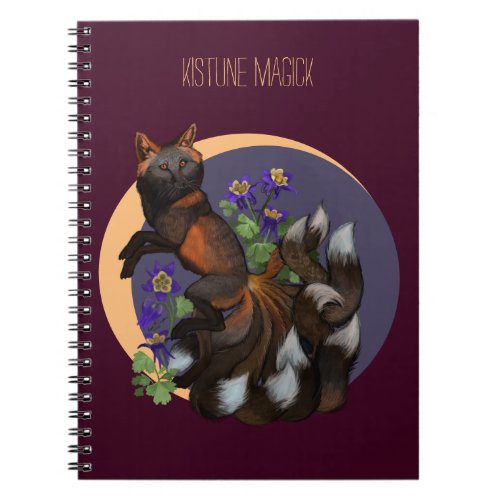 Kitsune and Columbine Flowers  Notebook