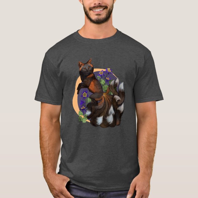 Kitsune and Columbine Flowers T-Shirt