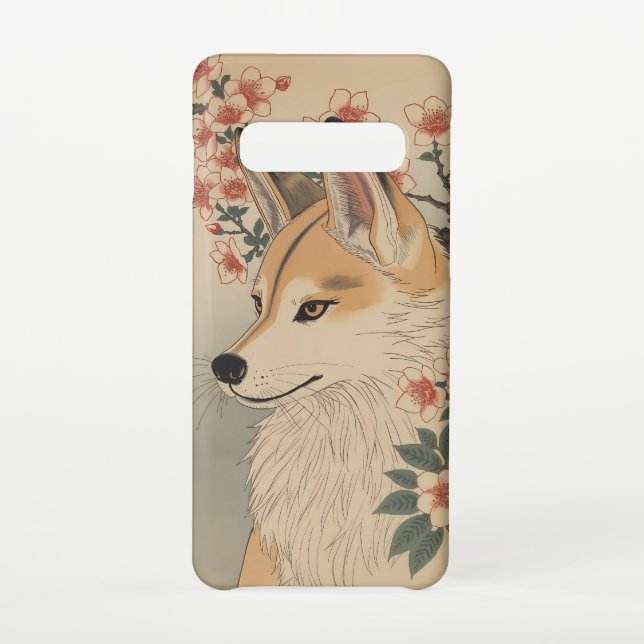 Kitsune & cherry blossom samsung galaxy case (Back)