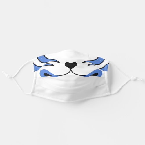 Kitsune Fox Blue White Japanese Cartoon Mouth Adult Cloth Face Mask