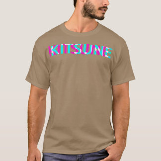 Kitsune Fox Japanese Glitch Anime Esthetic Vaporw T-Shirt