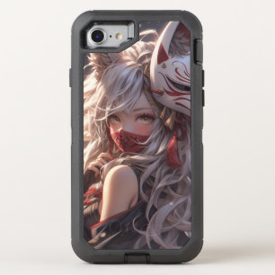 Kitsune Fox Mask Samurai Girl Japanese OtterBox Defender iPhone SE/8/7 Case