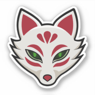 Kitsune Fox Mask Sticker
