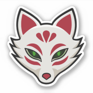 Kitsune Fox Mask Sticker