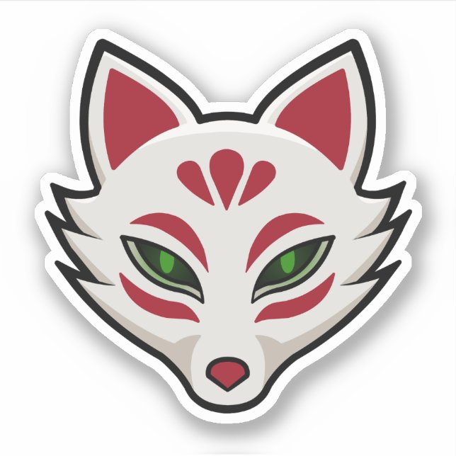 Kitsune Fox Mask Sticker (Front)