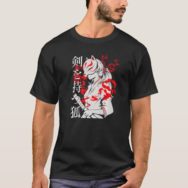 Kitsune Fox Spirit Animal  Inari Fox T-Shirt (Front)