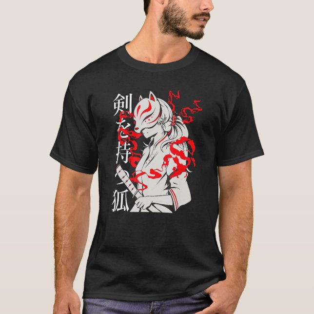 Kitsune Fox Spirit Animal   Inari Fox T-Shirt (Front)